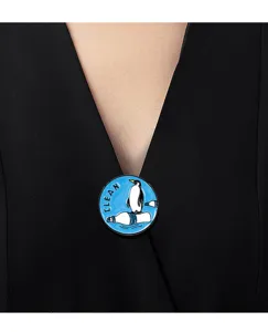Spilla smaltata pinguino ecologico badge oceano pulito distintivo metallo risvolto giacca