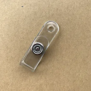 Correa transparente de PVC para portatarjetas con boton a presion metalico repuesto extra
