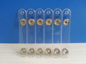 Correas transparentes de PVC con botones a presión para portatarjetas cordón 6 pcs