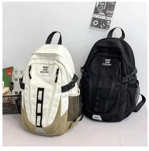 Neutraler Workwear Stil Outdoor Wanderrucksack, grosse Kapazitaet Studenten Schultasche Reisetasche.