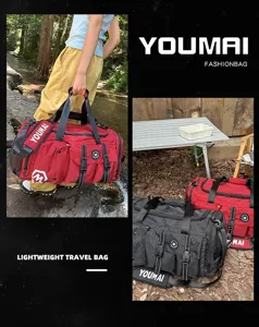 Large capacity travel duffel bag for sports, fitness and outdoor activities with dry wet separation.