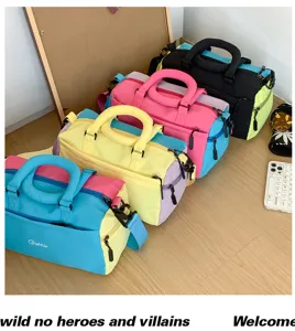 Μικρή αθλητική τσάντα colorblock γυμναστήριο γιόγκα υπαίθρια ταξίδια ώμου ανδρική