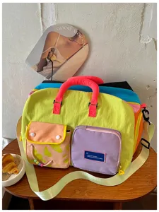 Borsa da viaggio colorata dopamina grande capacità borsa da palestra leggera donna
