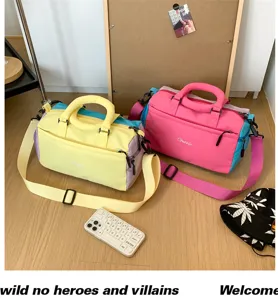 Μικρή αθλητική τσάντα γυμναστηρίου color block ελαφριά τσάντα ταξιδιού ώμου casual