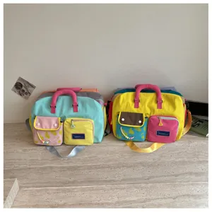 Borsa da viaggio colorata stile dopamina grande capacita borsa weekend donna sport.