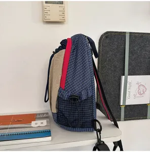 Petit sac à dos de randonnée design patchwork élégant sac de jour décontracté et léger pour les voyages