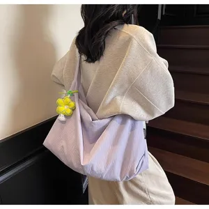 Sac à bandoulière en toile style loisir coréen grande capacité voyage fourre-tout.