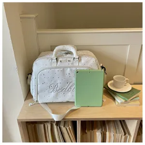 White star pattern travel duffel bag, large capacity hand_bag shoulder luggage bag.