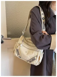 Casual τσάντα ώμου από καμβά για γυναίκες, κομψή crossbody τσάντα με πολλαπλές θήκες.