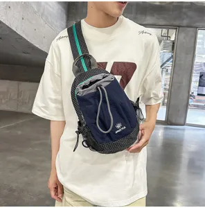 Sac de Poitrine de Randonnée Extérieur pour Homme Sac Bandoulière Casual Colorblock Daypack