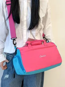 Unisex Casual Sports Gym Bag Adiávrochi Nylon Travel Duffel Bag Color Block Outdoor Fitness Shoulder Bag