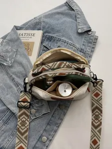 Modische Damen Umhängetasche Muschel Design leicht lässige Handtasche mit breitem Gurt