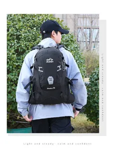 Outdoor 35L hiking backpack for men and women, lightweight waterproof travel rucksack for trekking.