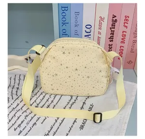 Lightweight casual canvas crossbody shoulder bag for women with cute star prints, daily use.