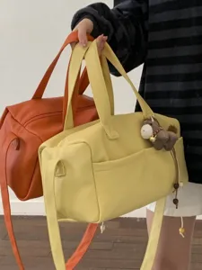 Women large capacity casual shoulder bag tote handbag PU leather daily stylish crossbody bag