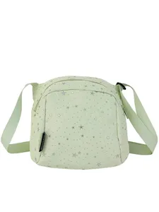 Light green star crossbody bag for women, casual lightweight shoulder bag with strap.