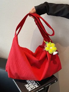 Sac Bandoulière en Nylon de Grande Capacité Style Paresseux Coréen Sac Messager d'Épaule Polyvalent Décontracté pour Femmes Voyage Quotidien