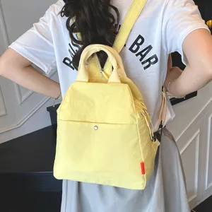 Casual canvas backpack for women, Korean style simple travel rucksack, daily student bag.