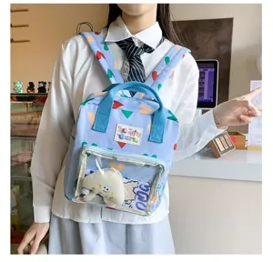 Cute girl mini backpack sweet style travel schoolbag cartoon print daily casual daypack