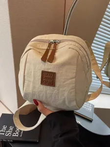Sac Coquillage en Nylon Minimaliste Décontracté Femme Petit Sac Bandoulière Portable Mode Fermeture Éclair Sac à Main