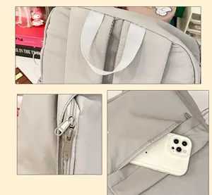 Minimalist solid color casual backpack daily school bag lightweight travel daypack bag