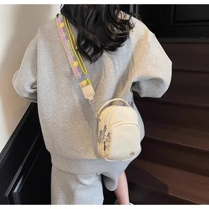 Bolso cruzado informal para mujer pequeña bolsa de teléfono con correa ancha y asa.