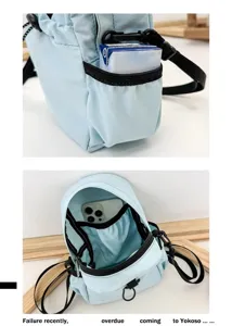 Lightweight blue mini crossbody bag casual phone bag daily outdoor sports shoulder bag for women