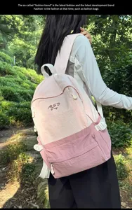 Lightweight travel backpack for women, large capacity stylish school bag for daily use.