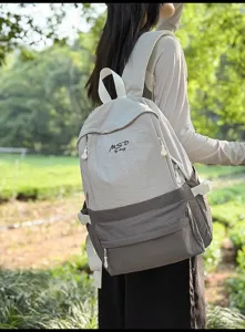 Casual outdoor backpack for women, large capacity, stylish travel school bag design.