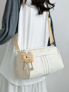 Casual large capacity women canvas messenger shoulder bag lightweight daily travel bag main