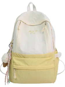 Lightweight dual-tone casual backpack for women, large capacity daily school bag for students.