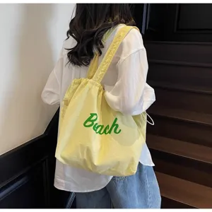 Bolso tote de lona para mujer ligero bolso de hombro gran capacidad bolsa de playa viaje