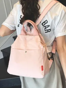 Korean Style Minimalist Nylon Backpack Waterproof Crossbody Bag Soft Casual Multi Layer Daypack School Bookbag Travel Shoulder Bag For Women Teens