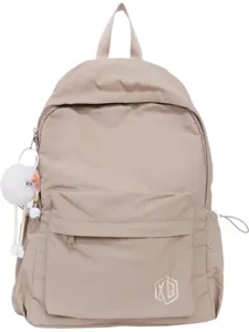 Casual solid color backpack for women, lightweight school bag for students and travel use.
