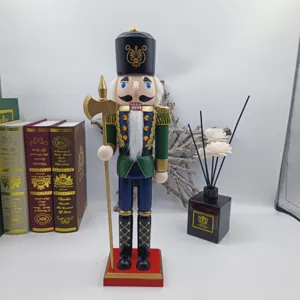 38cm houten notenkraker soldaat figuur koning decoratie kerstcadeau bureaublad ornament