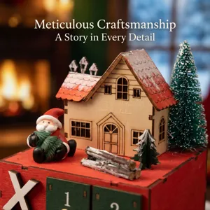 Christmas Wooden Advent Calendar Countdown Decoration Holiday Home Decor Craft Prop Set