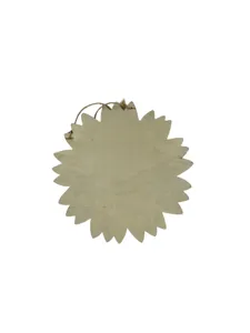 Wooden flower hanging plaque with jute rope for wall and door decor rustic home ornament