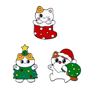 Set pin smaltou gatas Christougenna, charitomeno kantooun badge gia roucha kai tsantes