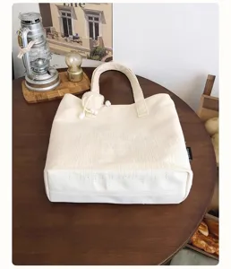 Casual canvas tote bag for women large capacity retro shoulder bag for daily commuting style
