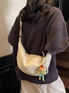 Lässige Canvas-Knödel-Umhängetasche für Damen, leichte, vielseitige Schultertasche.
