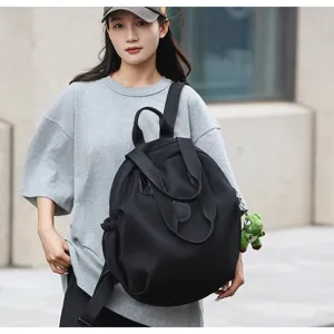 Grand sac à dos noir léger avec poignée de transport sac d'école de voyage pour femmes