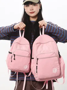 Lightweight waterproof folding pink backpack casual travel daypack candy color school bag