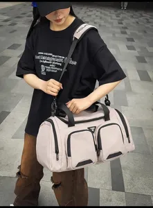 Gran bolsa de viaje deportiva con separación húmedo seco para gimnasio, viajes y negocios.