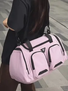 Bolso de viaje deportivo rosa de gran capacidad bolsa de gimnasio para hombre y mujer