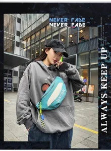 Trendy casual streetwear crossbody chest bag with stylish color block design