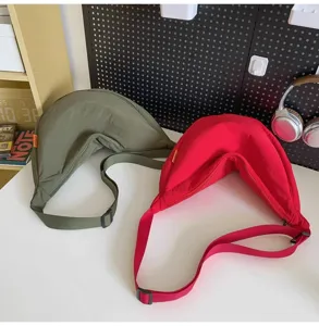 Large capacity crescent dumpling crossbody bag, casual solid color lightweight bag