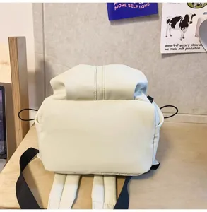 Minimalist white casual backpack for daily commute and outdoor travel, lightweight and stylish.