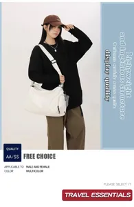 Grosse Kapazitaet Freizeit Reise Schultertasche fuer Damen und Herren, minimalistisch.