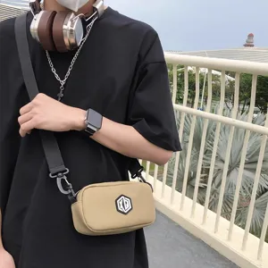 Men casual waterproof crossbody bag small messenger phone bag stylish outdoor shoulder bag