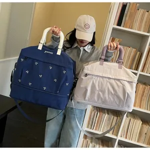 Expandable large capacity travel duffel bag casual handbag shoulder sports fitness bag.